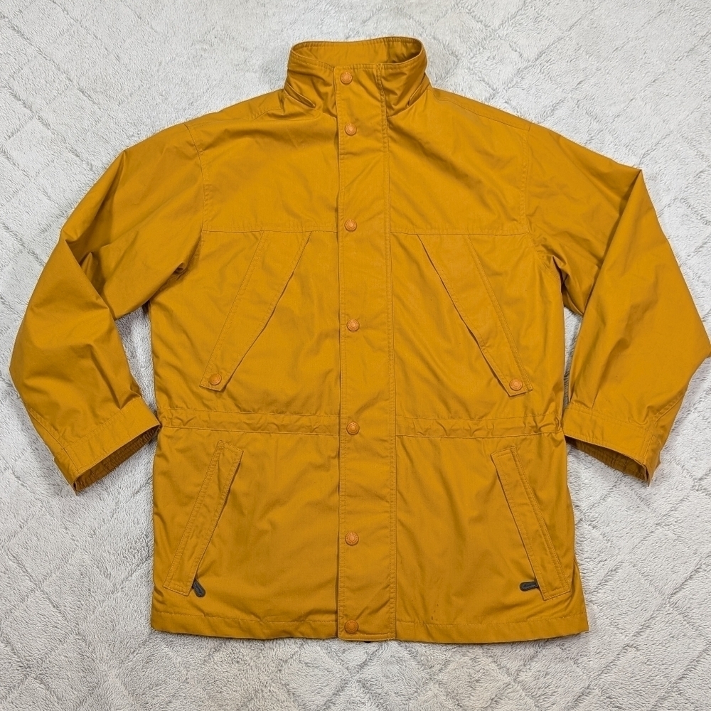 Eddie Bauer Jacket Mens M Yellow Gold Parka Field Barn Weatherproof Wool Lined